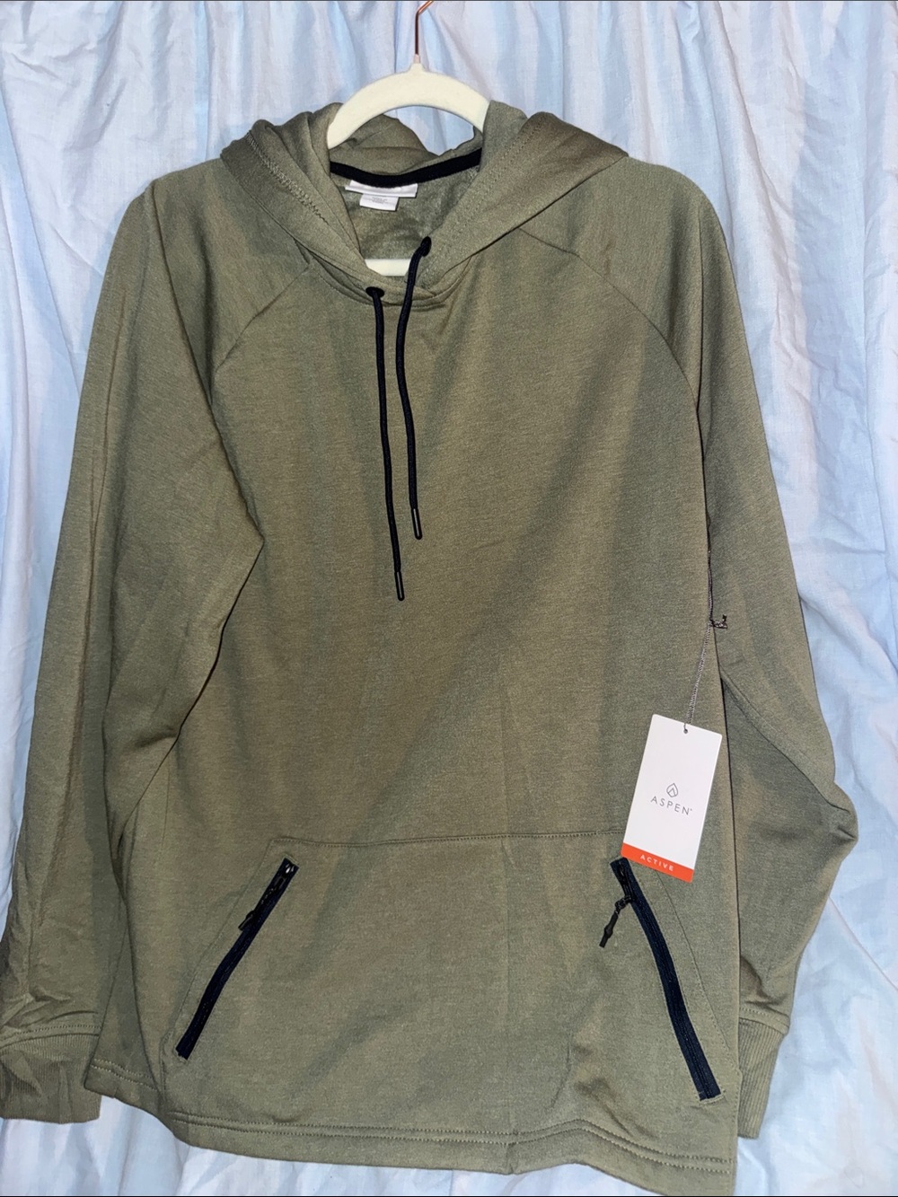 Aspen Men's Olive Green Hooded Pullover Sweatshirt